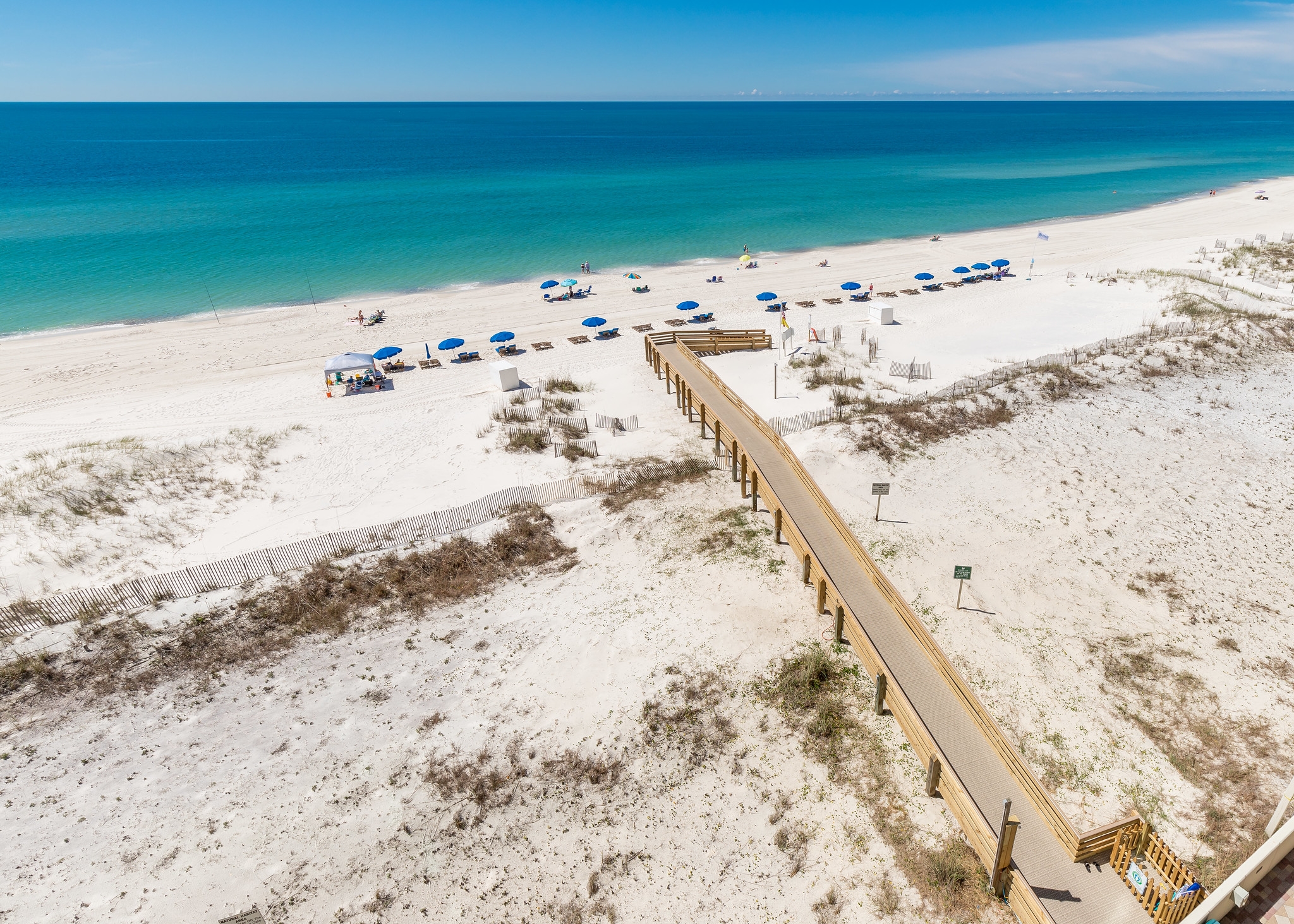 Boardwalk across coastal sand dunes