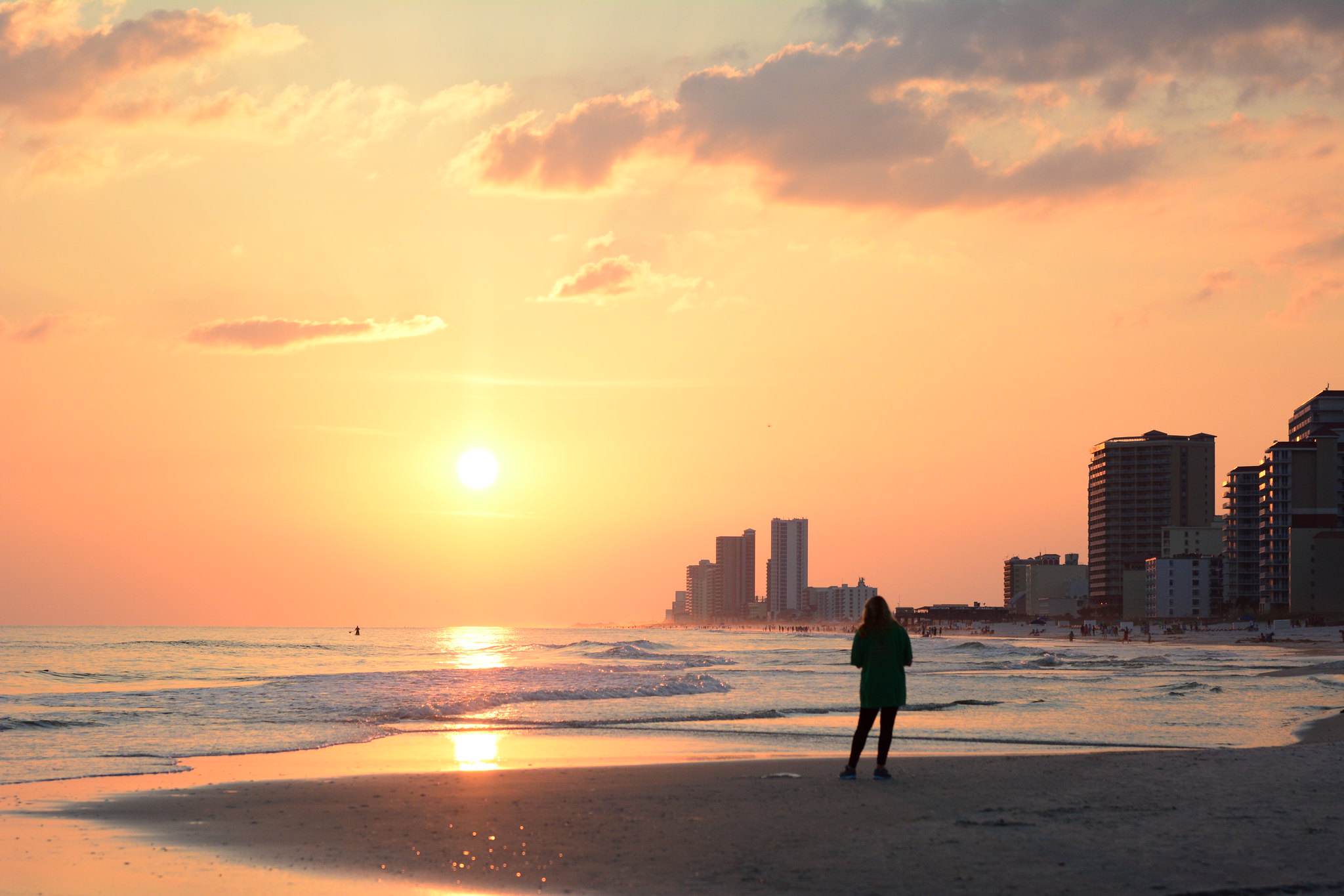 Sunset along the Gulf Coast beach