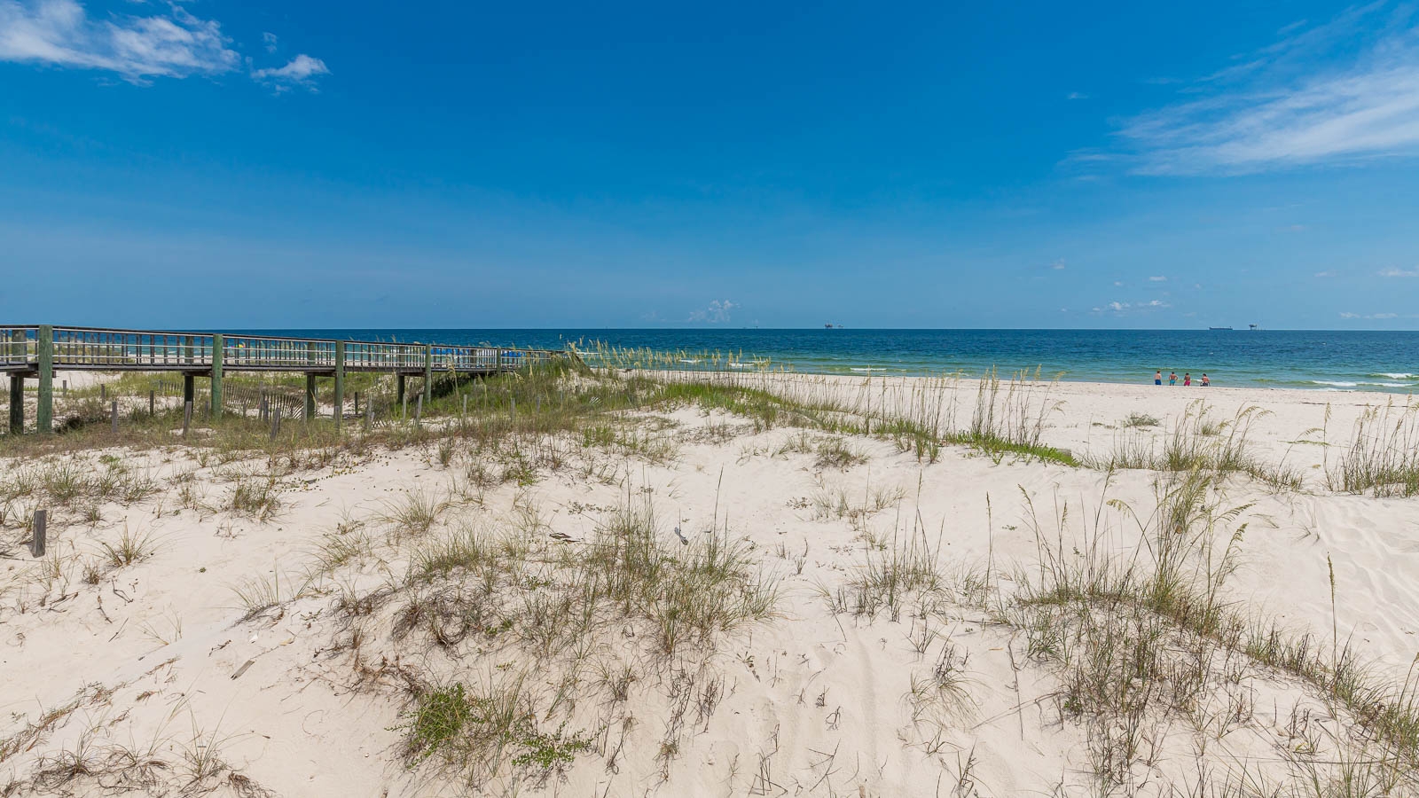 Sea oats and dunes beside the beach on the Fort Morgan peninsula