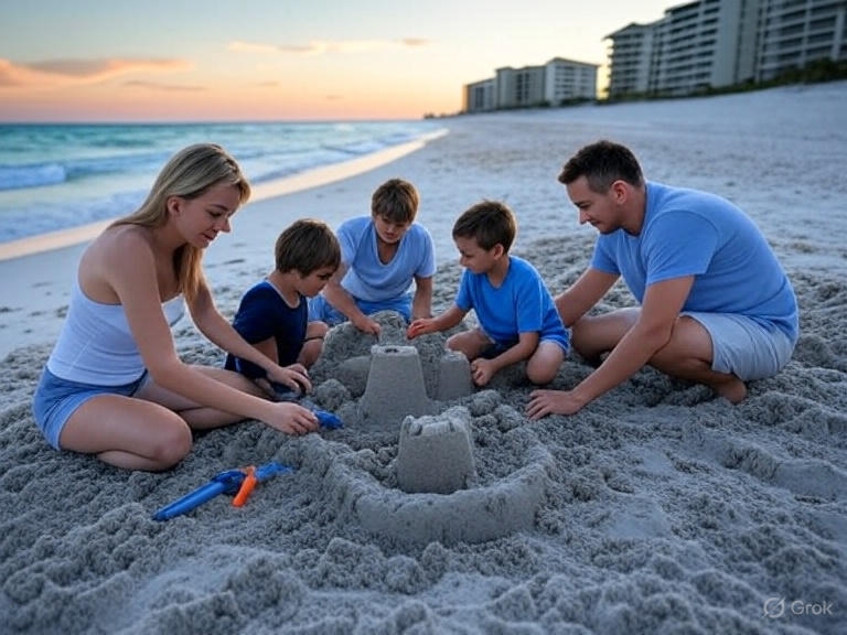 Scenic Gulf Shores beach view near local attractions and beachfront rentals