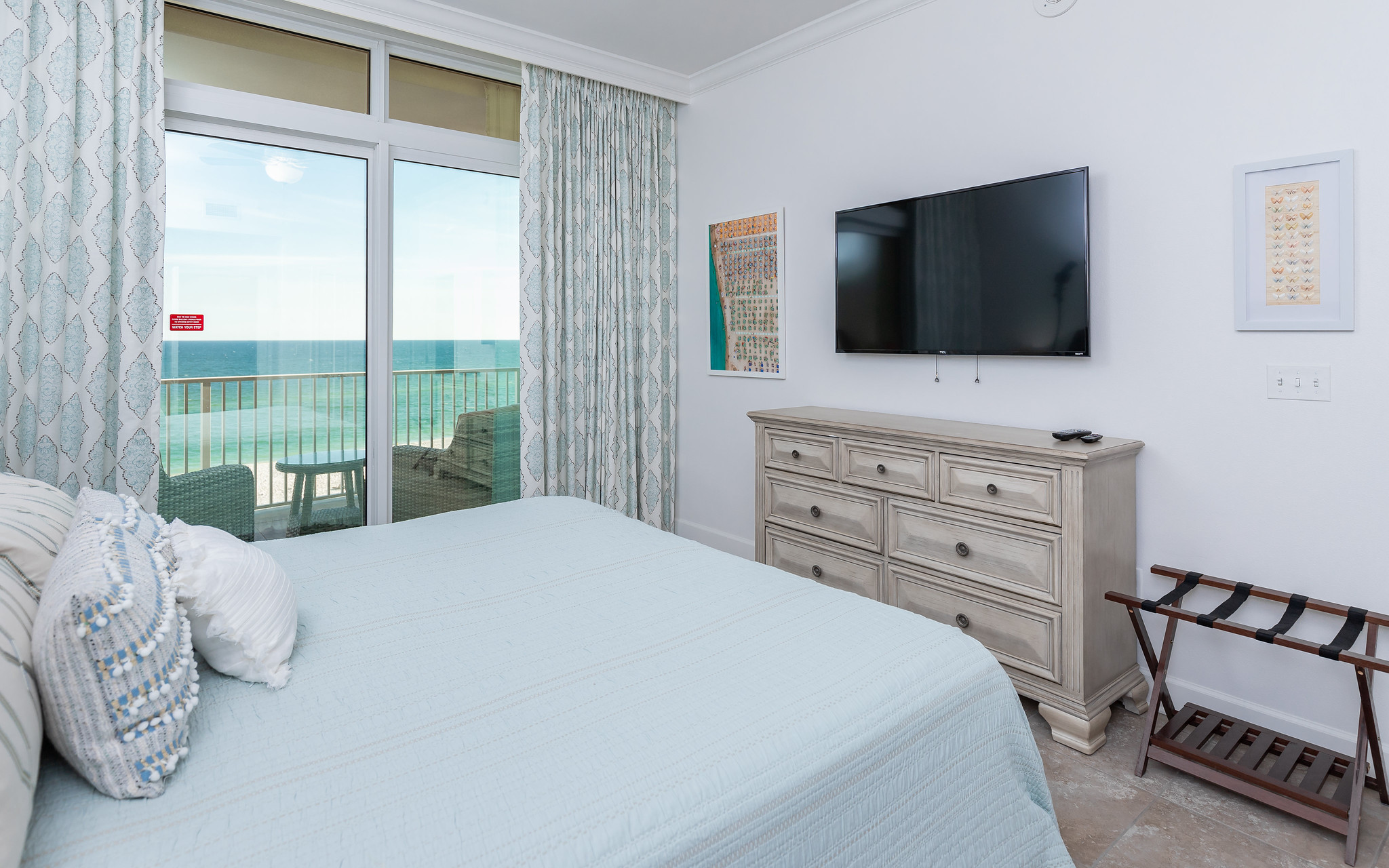 Bedroom in a Gulf-front vacation condo