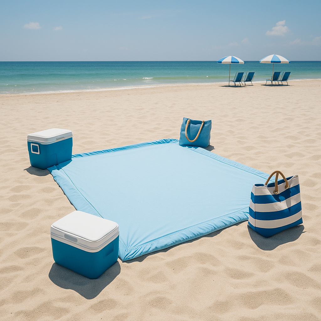 Fitted sheet on the beach