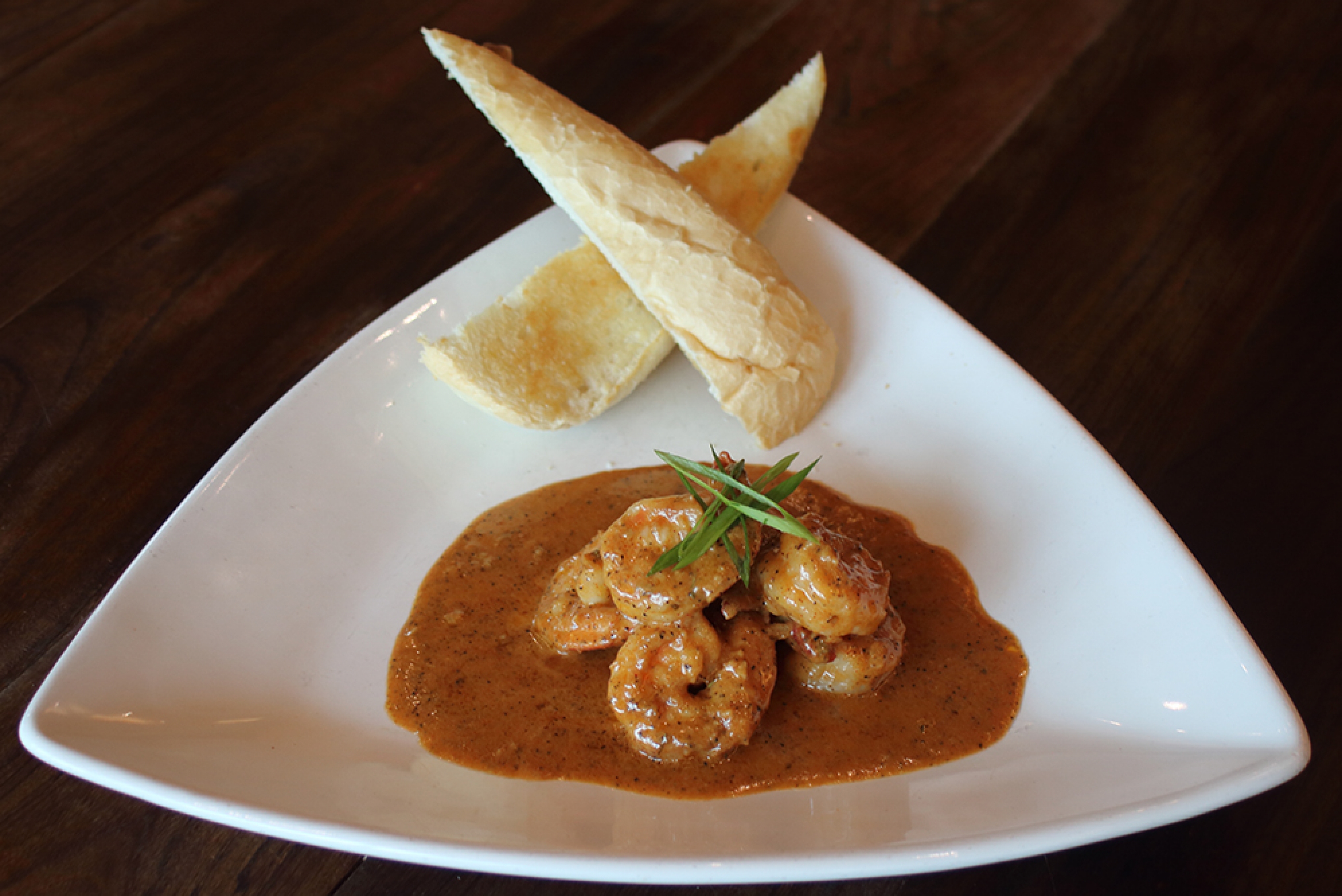 Prepared seafood with bread