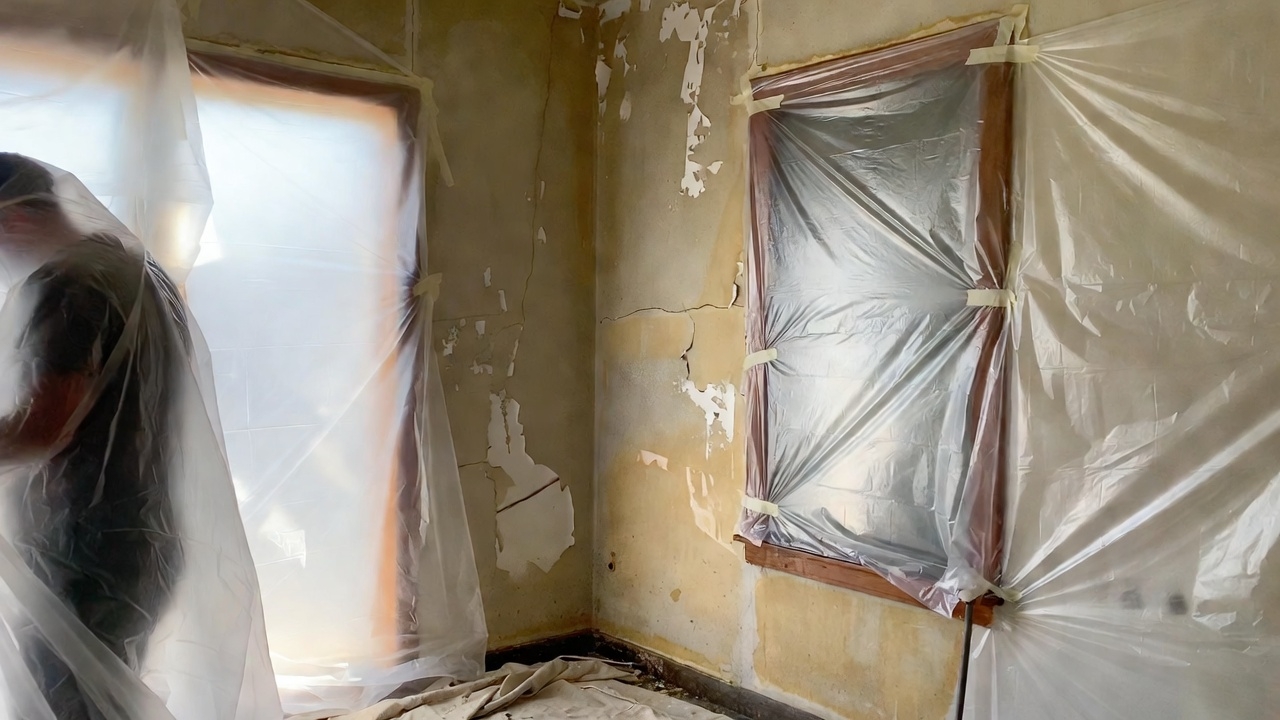 Lead-safe containment set-up by AC Construction & More