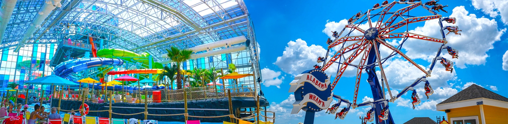 Amusement rides at OWA