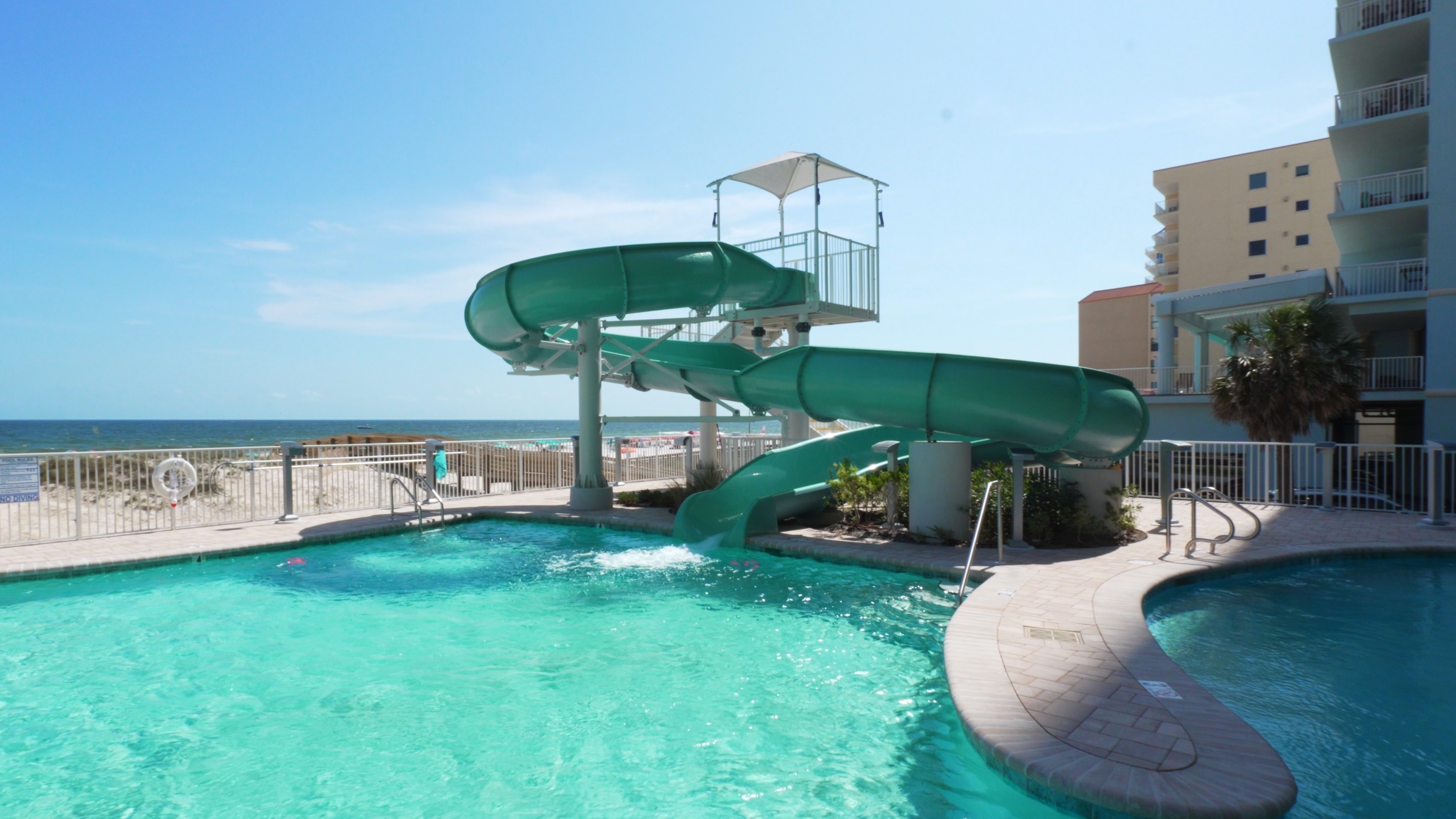 Resort pool and water slide