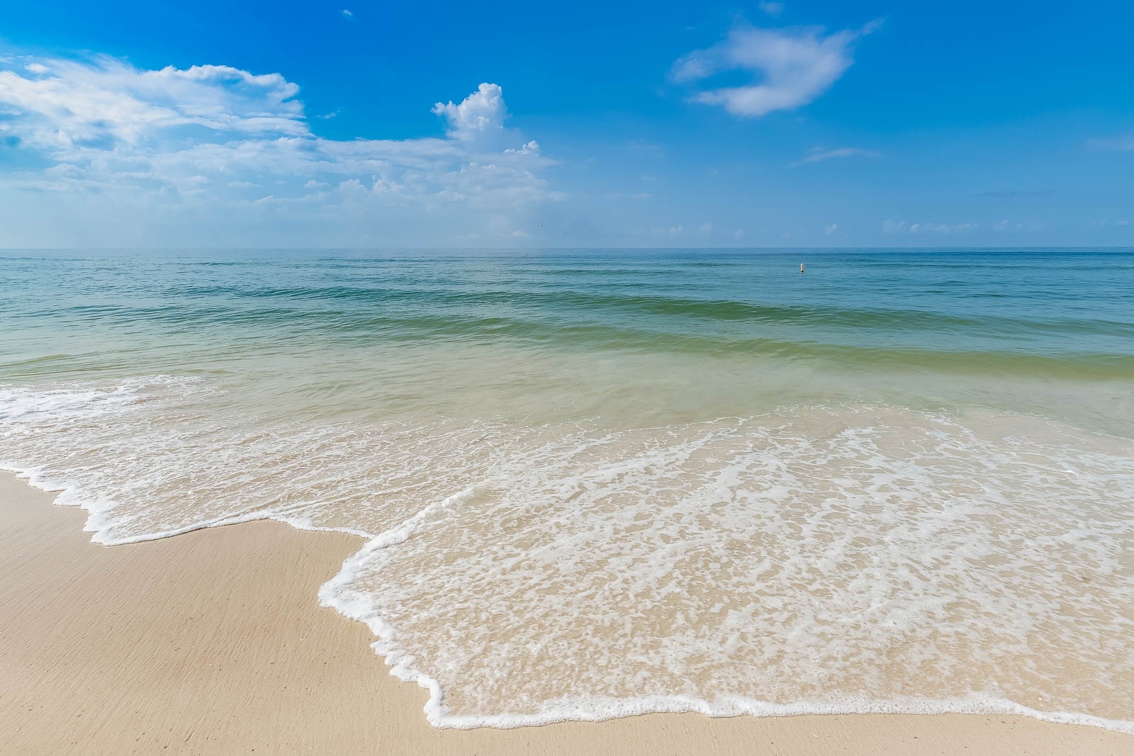 Powder-white sand along the Alabama Gulf Coast