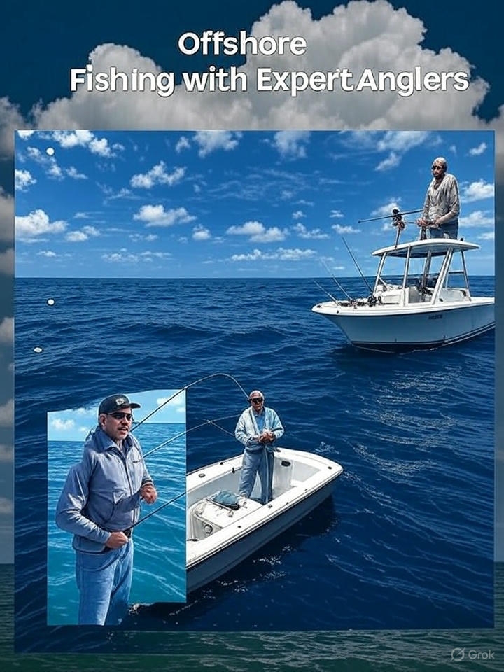 Visitors fishing on coastal water