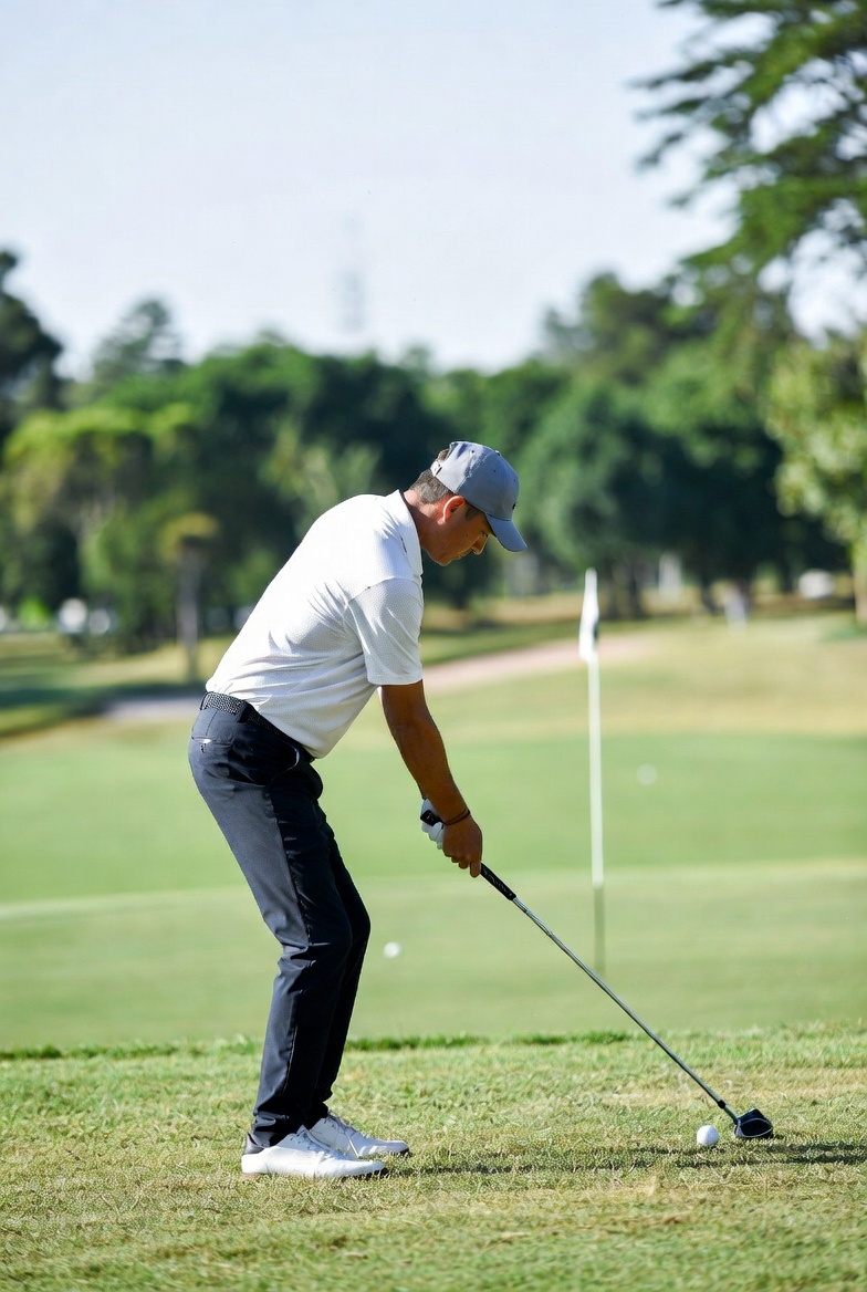 Golfer enjoying a round at a Gulf Shores-area golf course