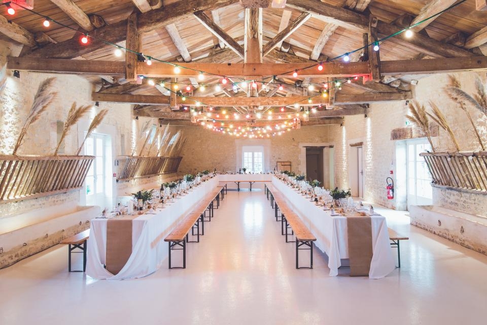 Dining table prepared for a group celebration
