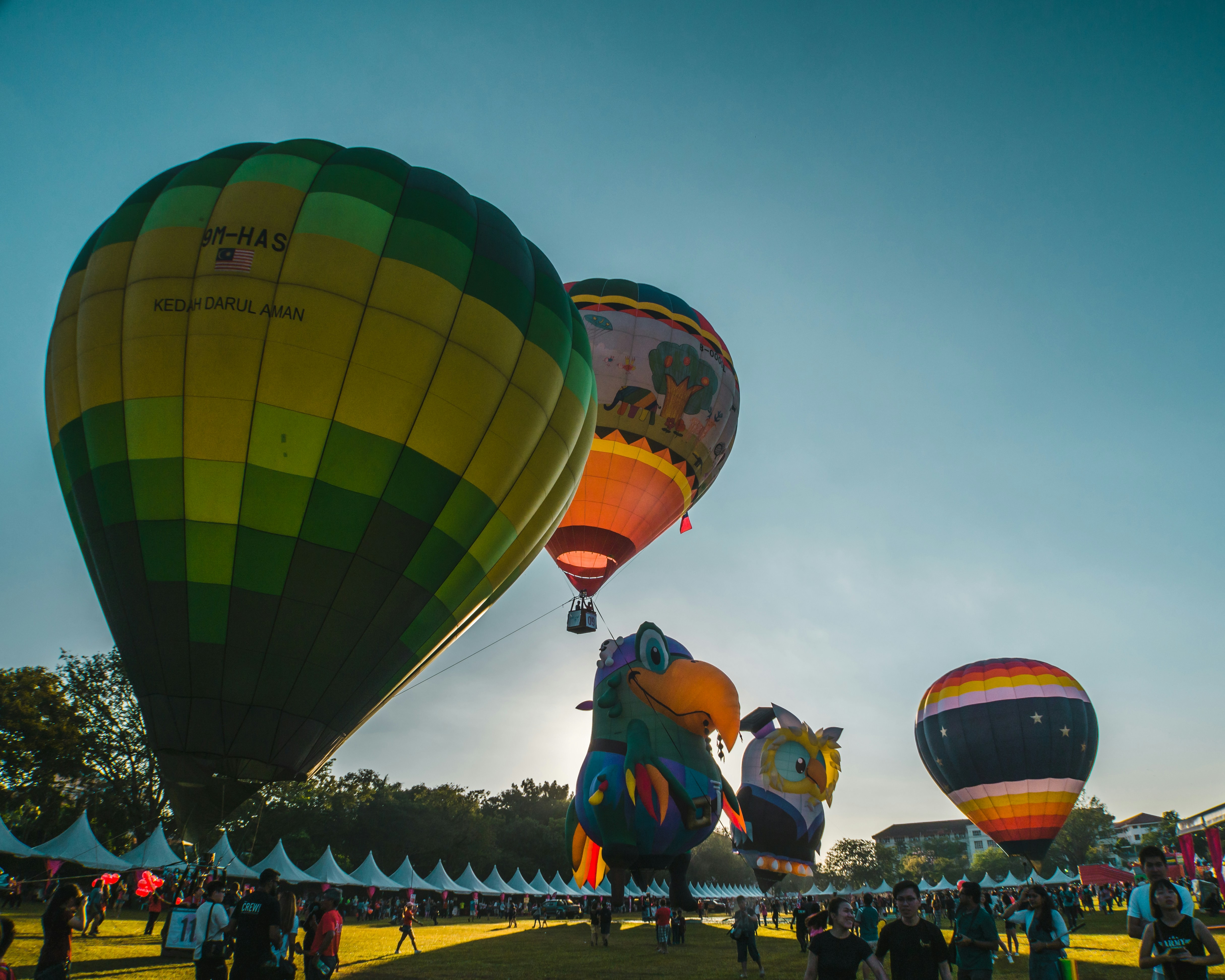 Colorful hot air balloons over Gulf Shores