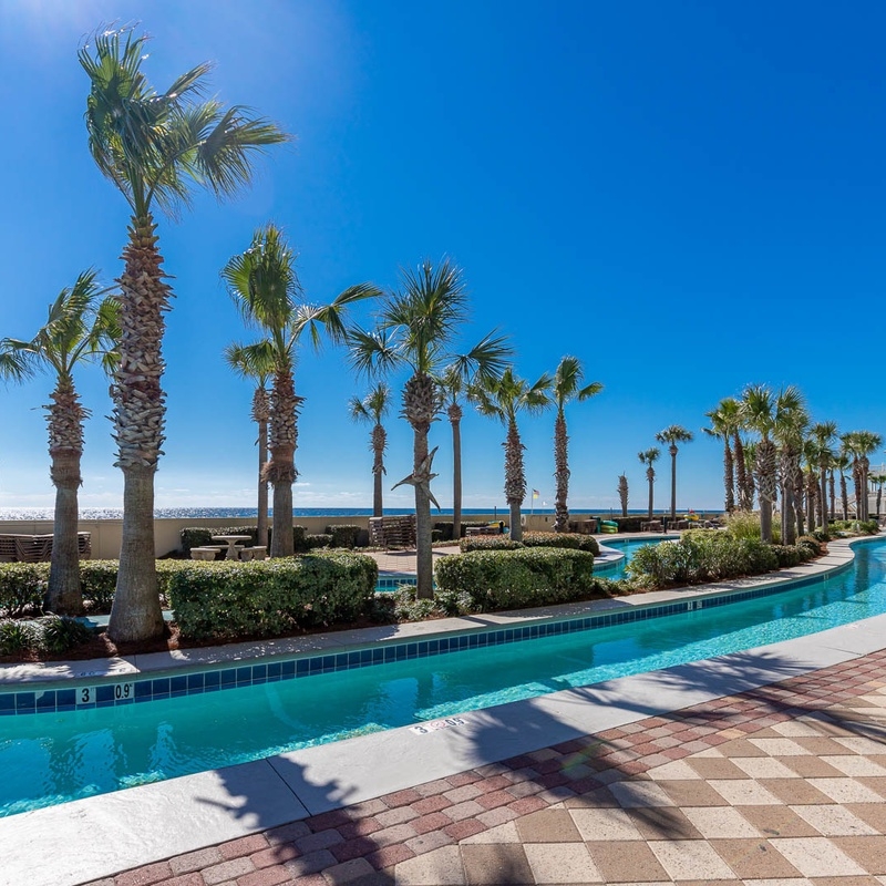 Guest floating on the lazy river at Phoenix West